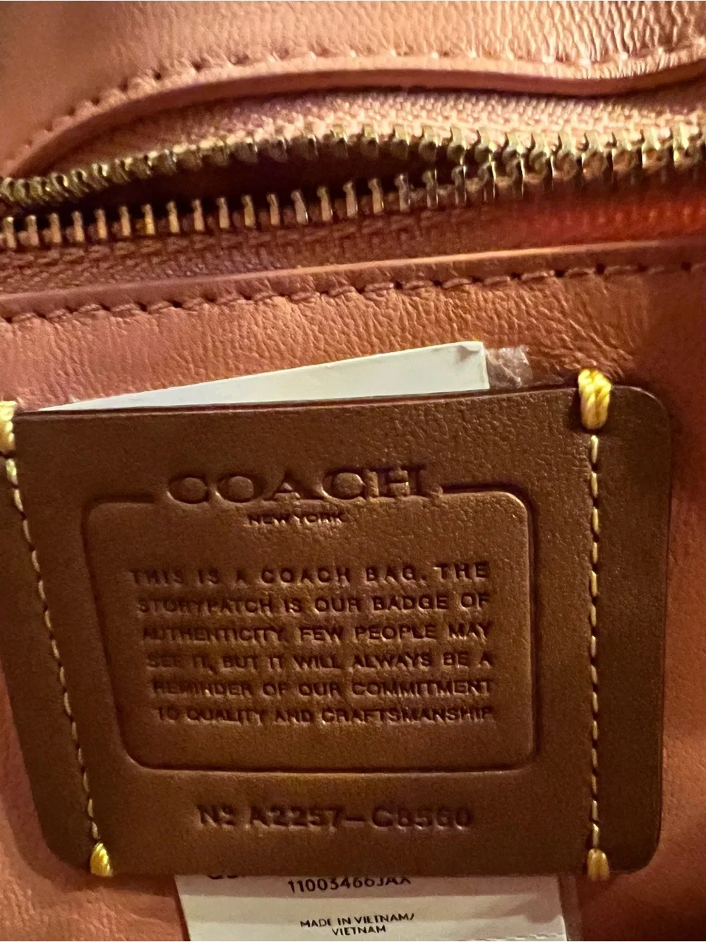 Coach Quilted Leather Shoulder Bag in Coral Orange with Gold Chain